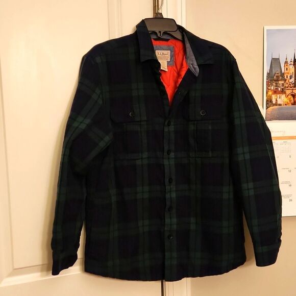 L.L. Bean Vintage Men's Green Plaid Quilted Jacket Size M - Picture 1 of 7